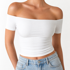 Velora - Women's Off-Shoulder Slim-Fit Top