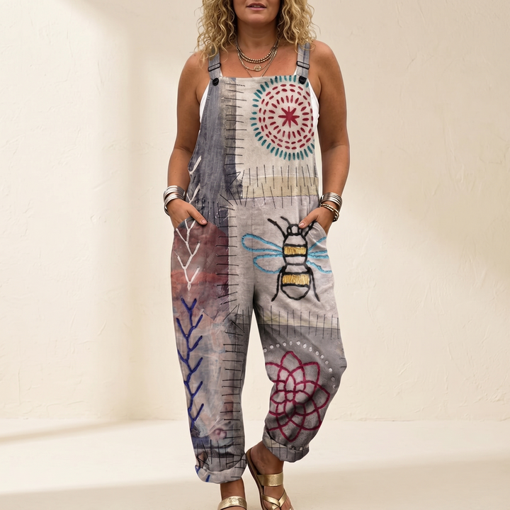 QueenBee™ Artisan Print Plus-Size Overall