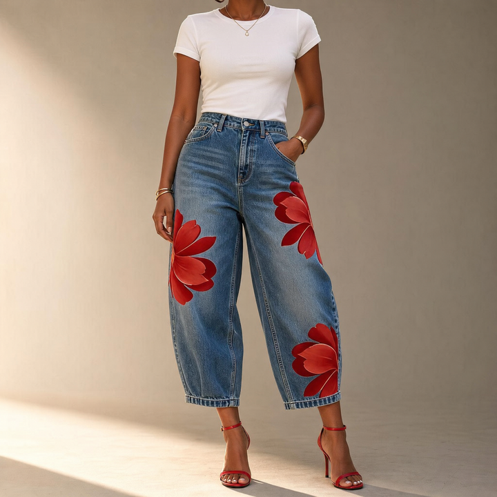 Florenza™ – Bold Floral Wide Leg Jeans