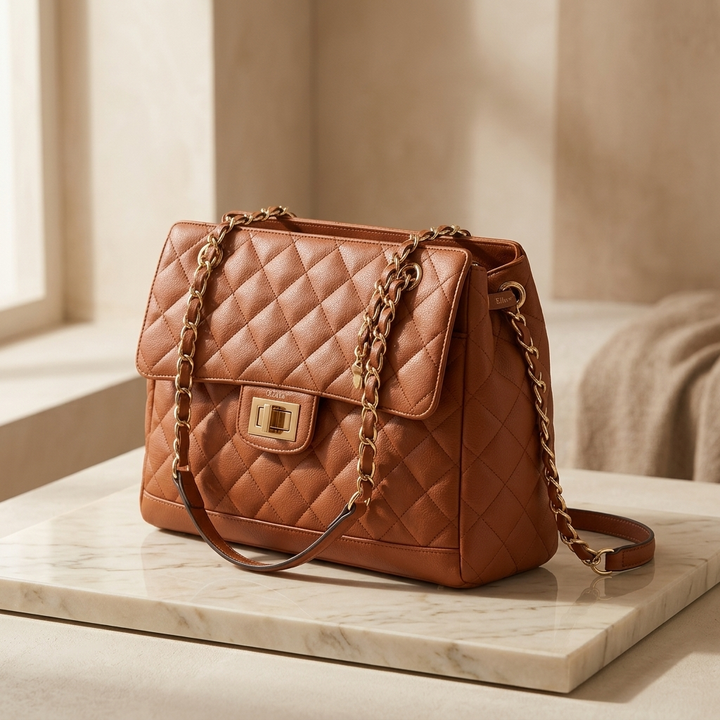 Ellara™ – Quilted Chain Strap Tote