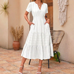 Vivara™ – Flowing V Neck Summer Maxi Dress