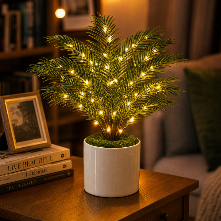 Palmora™ – Areca Palm LED Lamp with Pot