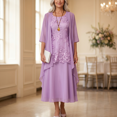 Florenza™ – Elegant Lace and Chiffon Dress Set