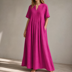Wren™ – Pin-Tuck Maxi Dress with Pockets
