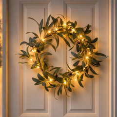 Olivelle™ – Warm-Glow Olive Wreath for Doors and Walls