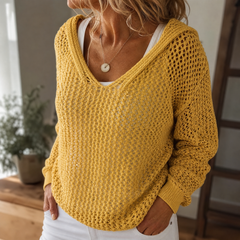 Delyne™ - Knit Hooded Pullover for Easy Layering