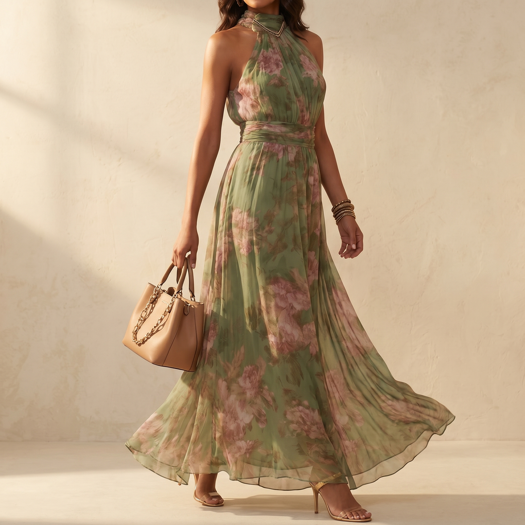 Rosalie™ – Flowy Sage Floral Summer Maxi
