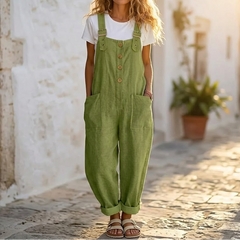 Slowlinen™ – Loose Button-Front Overalls