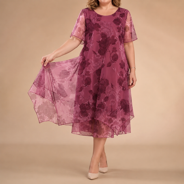 Florenza™ – Layered Chiffon Floral Dress