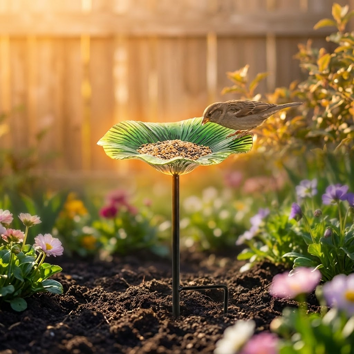 Floressa™ – Hand Painted Flower Bird Feeder Stake