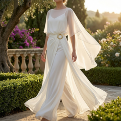 Velaire™ – Cape Sleeve Top and Wrap Pants Set
