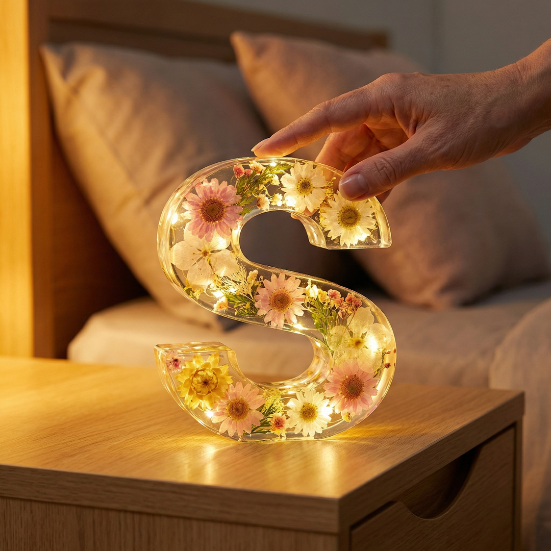 Florenza™ – Personalized Floral Resin Letter Light