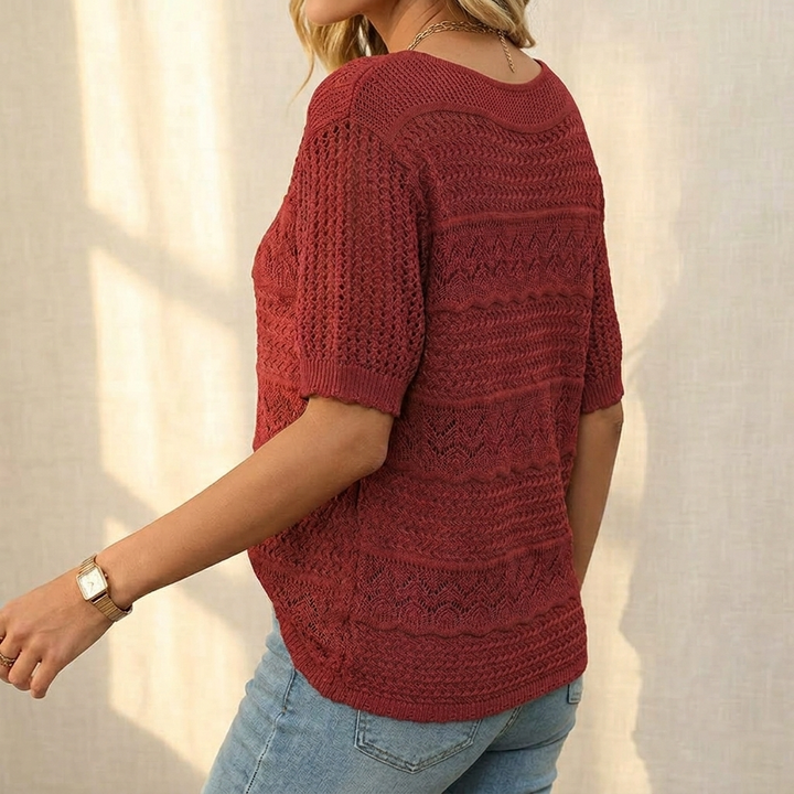 Wovelle™ – Textured Knit Top for Warm Days