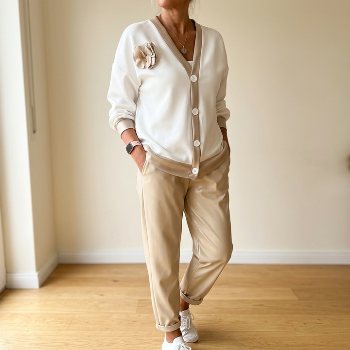 Vivara™ – Satin Trim Two Piece Matching Set