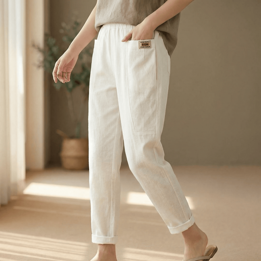 Linara™ – Cotton Linen Tapered Pants