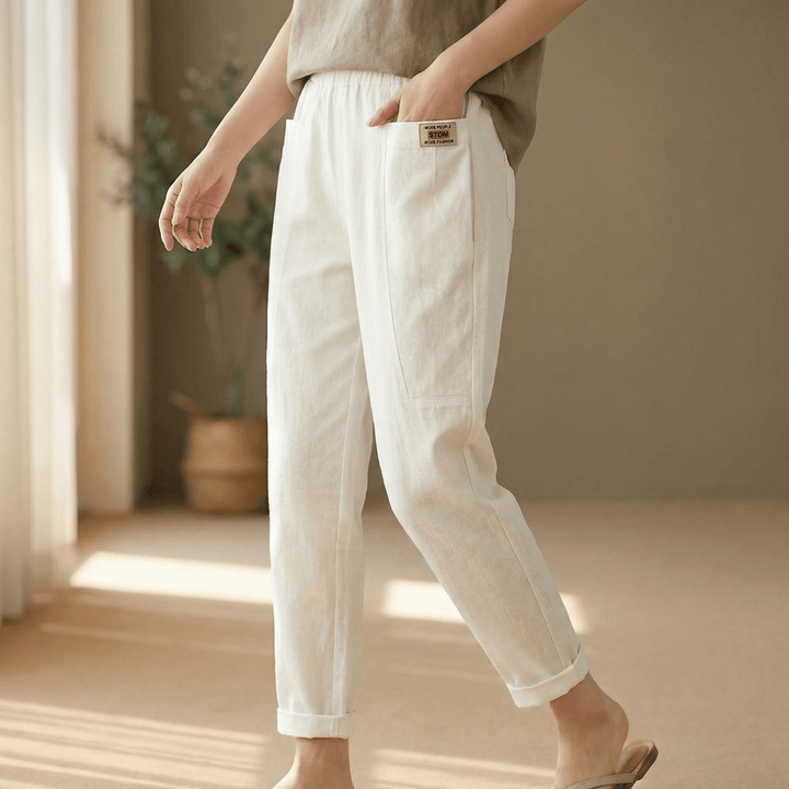 Linara™ – Cotton Linen Tapered Pants