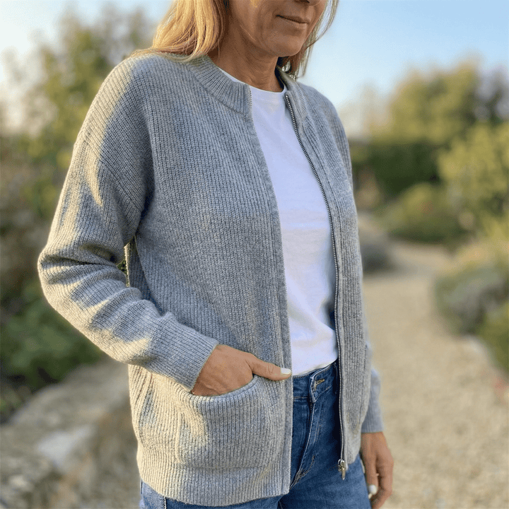 Covena™ – Soft Knit Zip Up Cardigan with Pockets