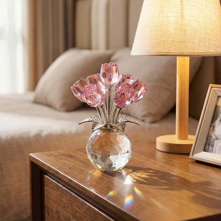 Lumirose™ Crystal Rose Bouquet with Vase