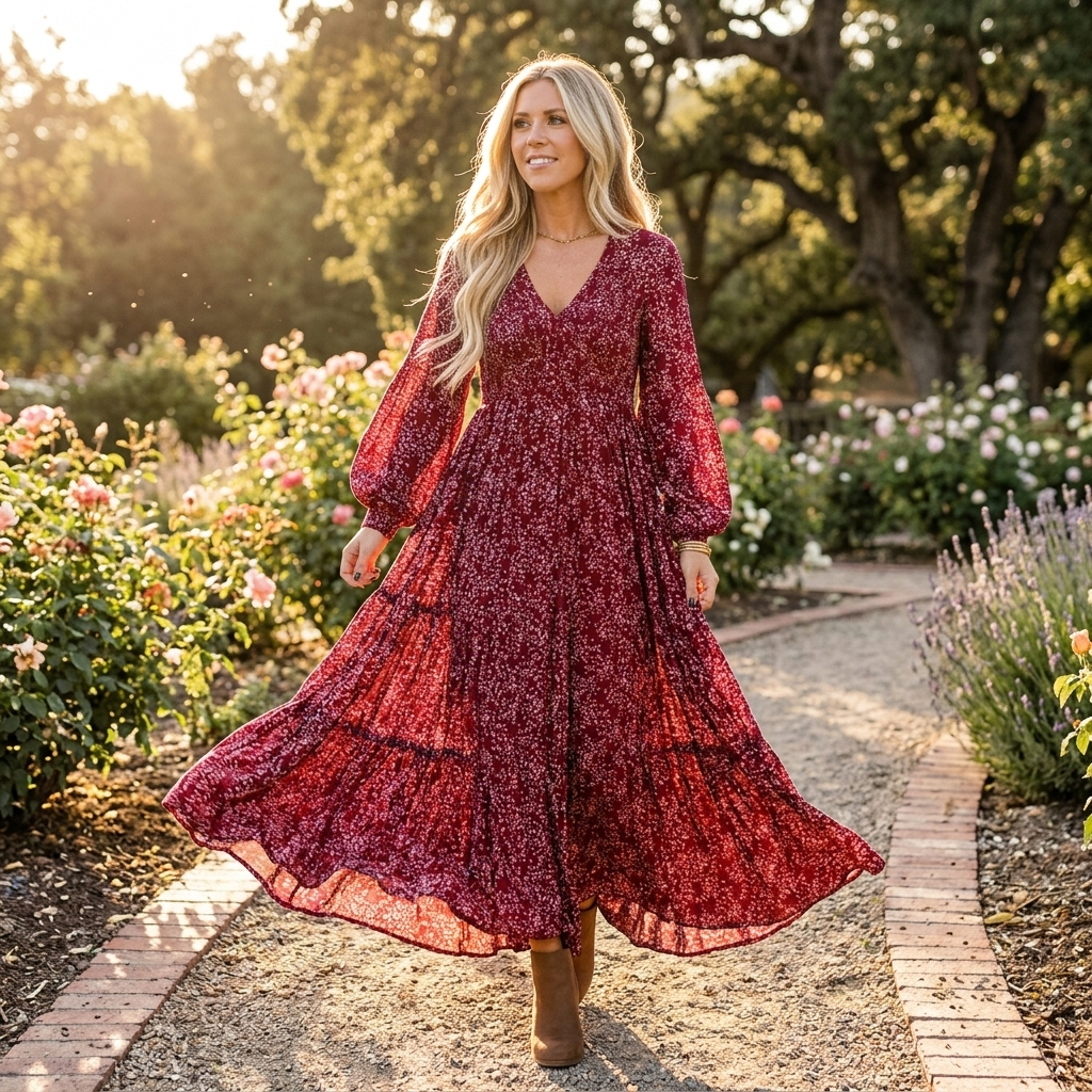 Floressa™ – Smocked Waist Floral Maxi Dress