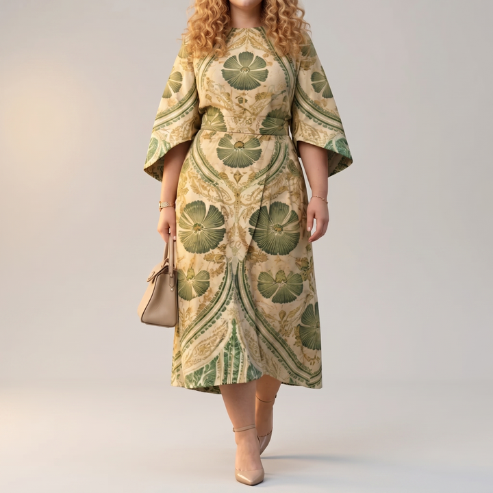 Serenza™ Vintage Tapestry Midi Dress for Curves