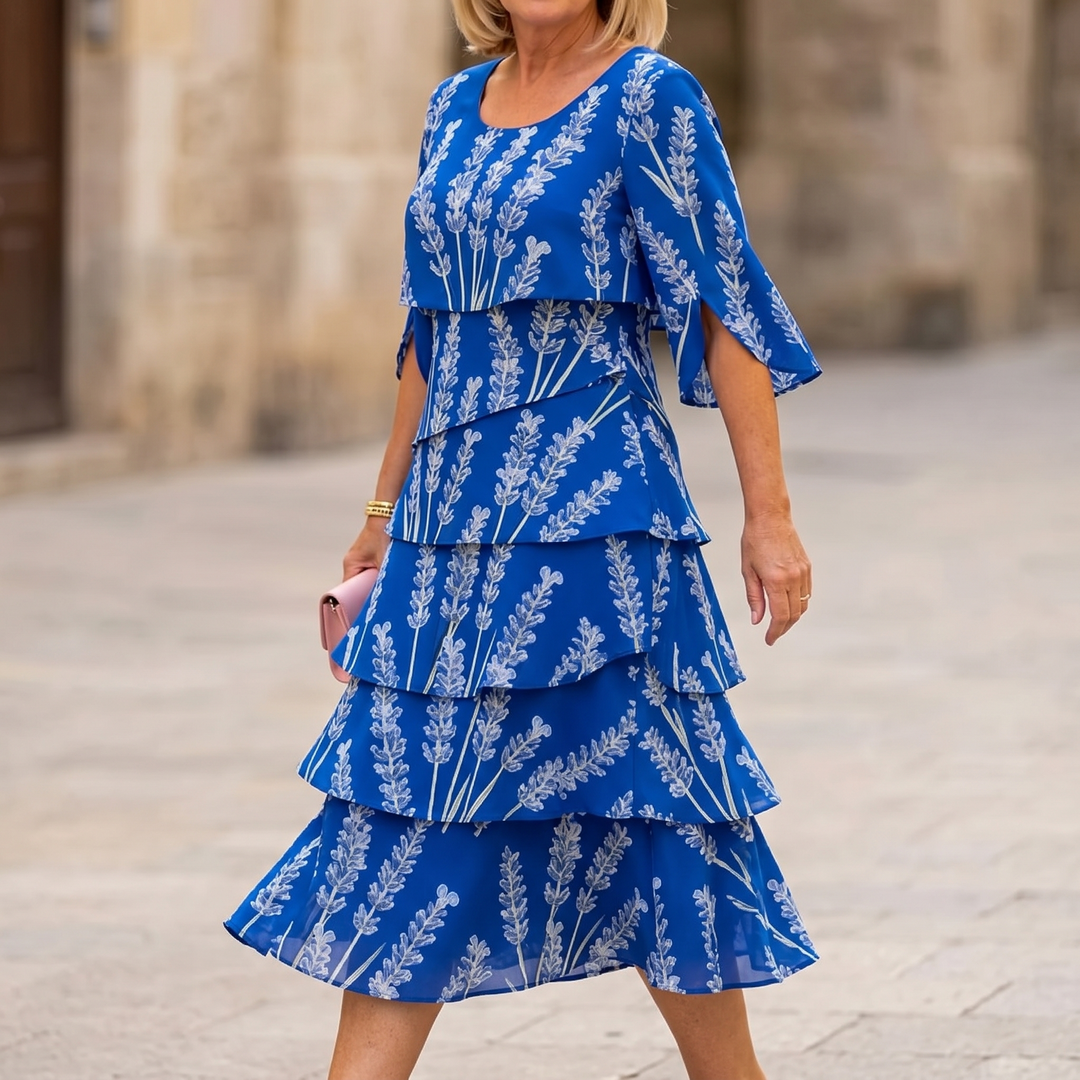 Lumielle™ Tiered Floral Midi Dress for Special Occasions