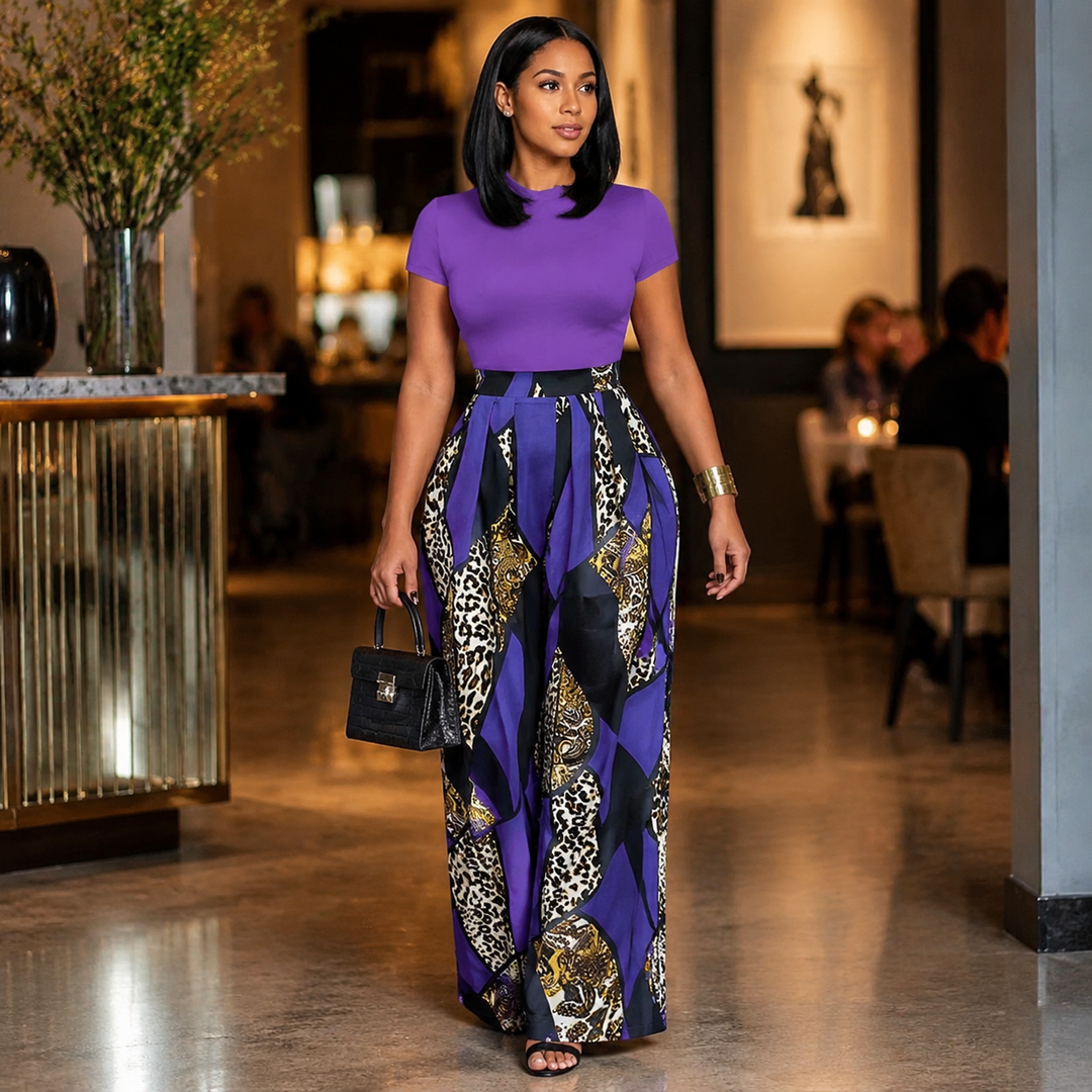 Mireya™ – Bold Print Wide-Leg Two Piece Set