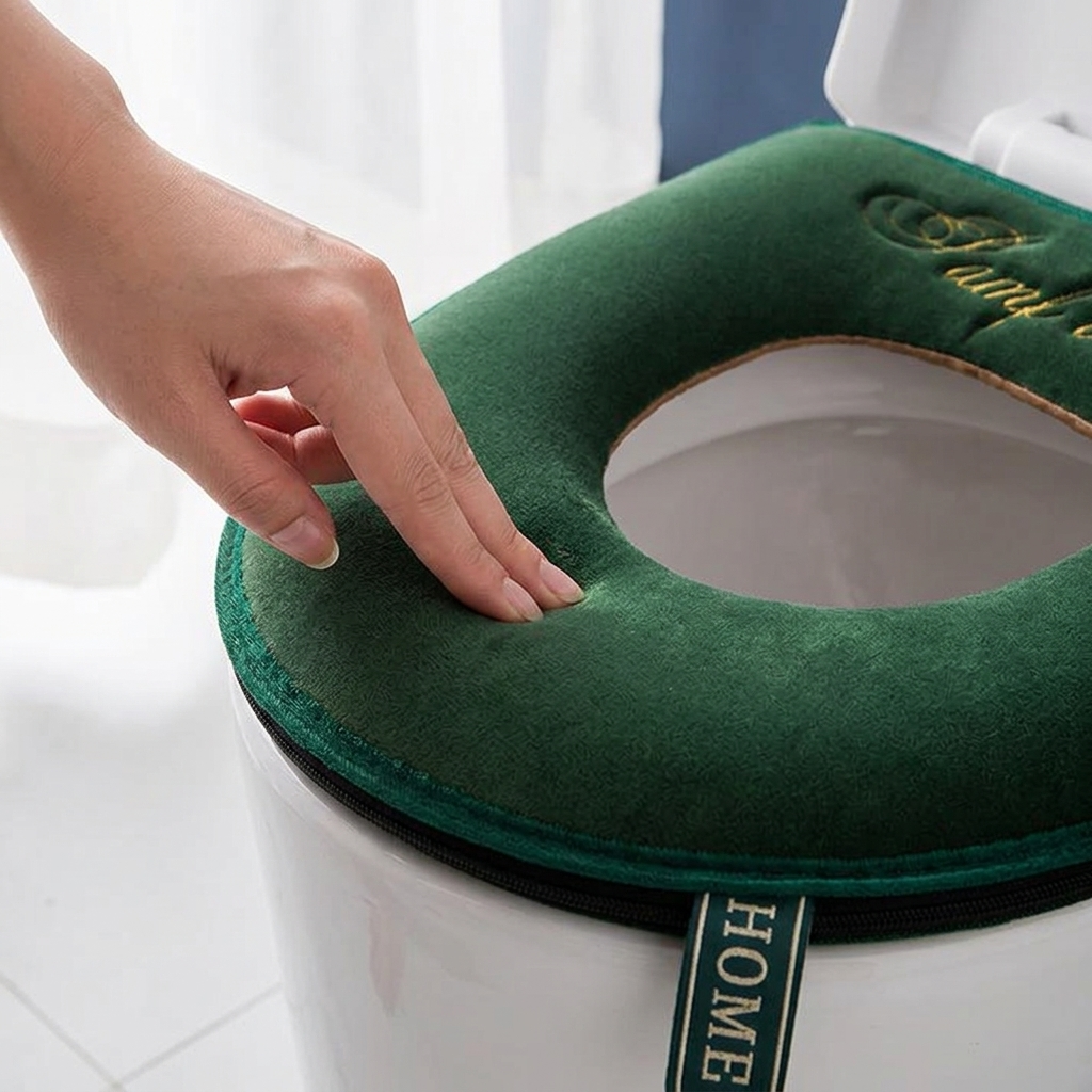 Coziseat™ – Soft Velvet Toilet Seat Cover with Zipper