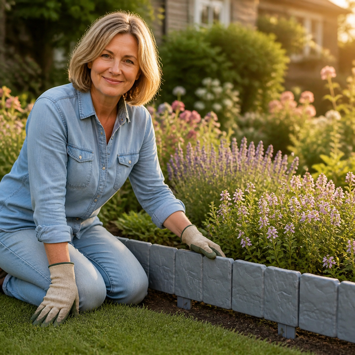 StoneCraft™ – Stake-In Faux Stone Garden Border