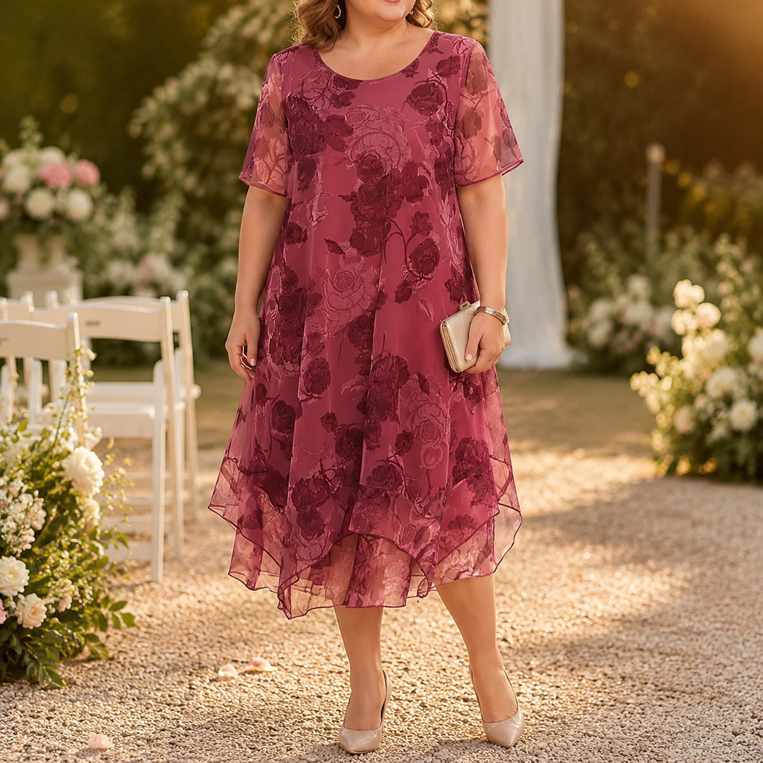 Florenza™ – Layered Chiffon Floral Dress