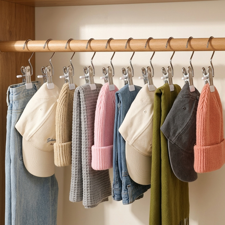 Clipvault™ – Stainless Steel Closet Clip Hooks (20 Pack)