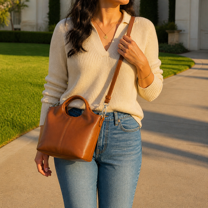 Halona™ – Sculpted Soft Leather Tote