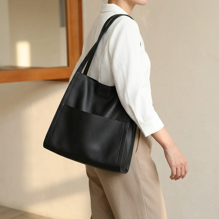 Tessara™ – Structured Pebbled Leather Tote Bag