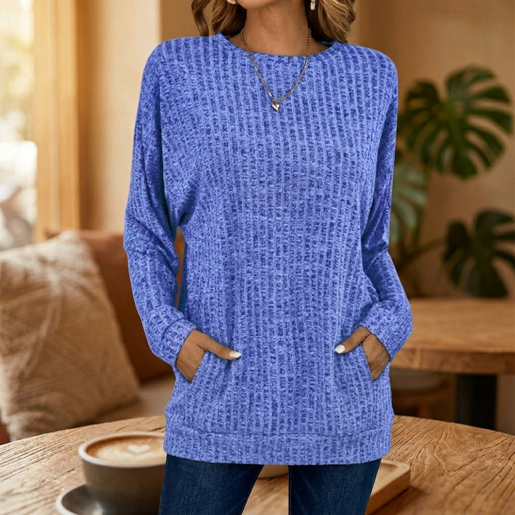 Wovelle™ – Waffle Knit Oversized Sweater