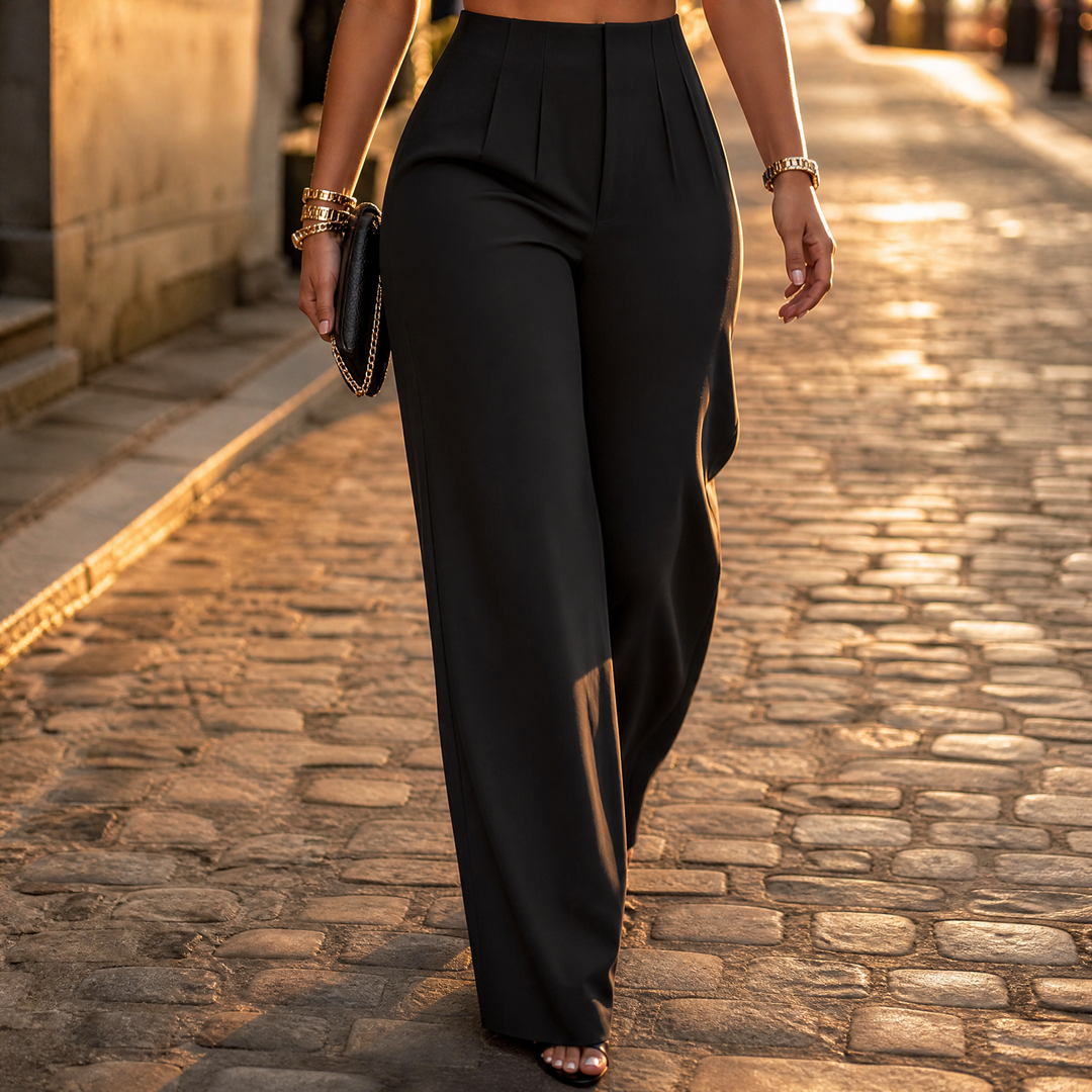 Velora™ – Tailored Pleated Trousers for Elongated Legs