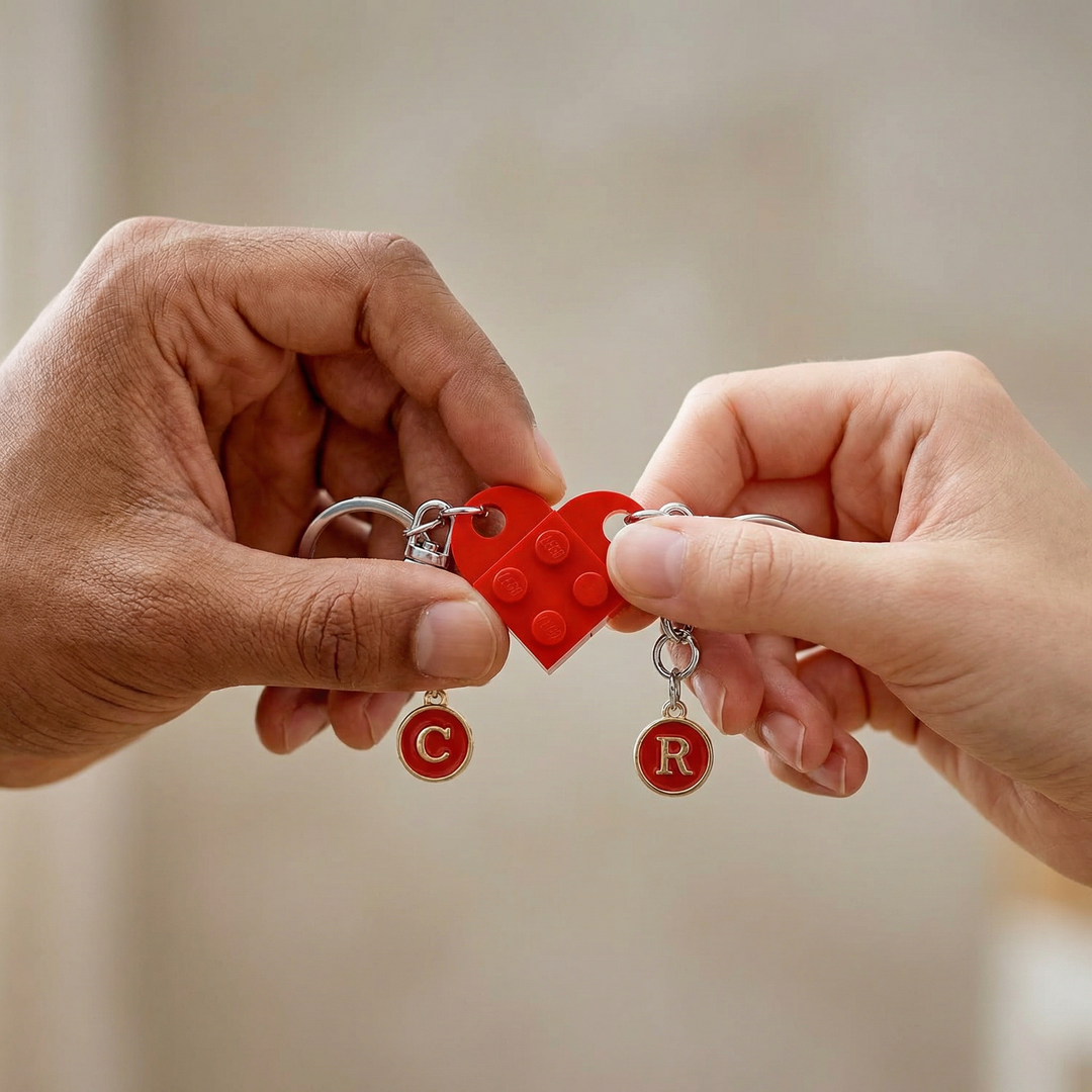 Loveclick™ Matching Heart Keychain Set with Initials
