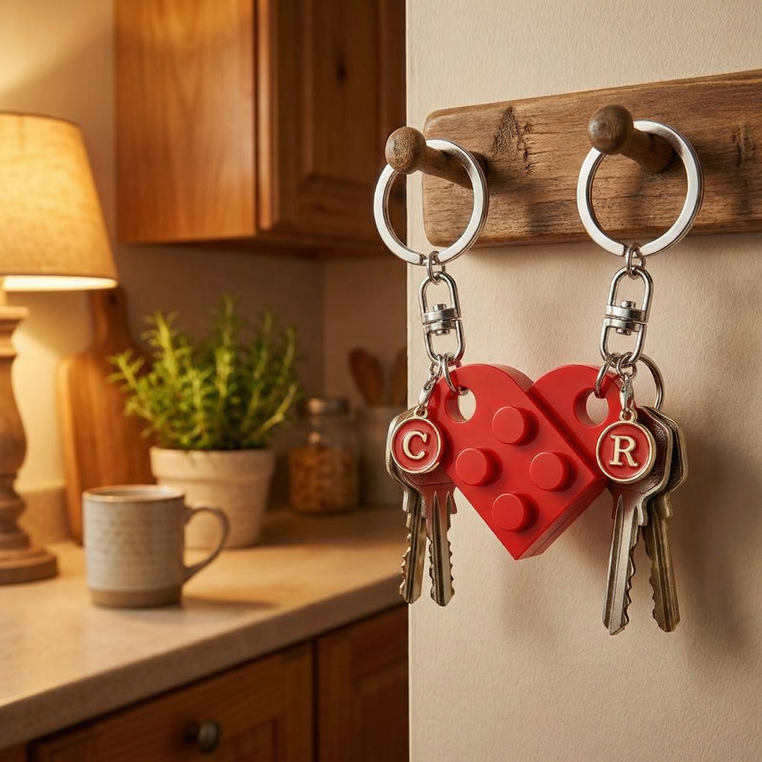 Loveclick™ Matching Heart Keychain Set with Initials