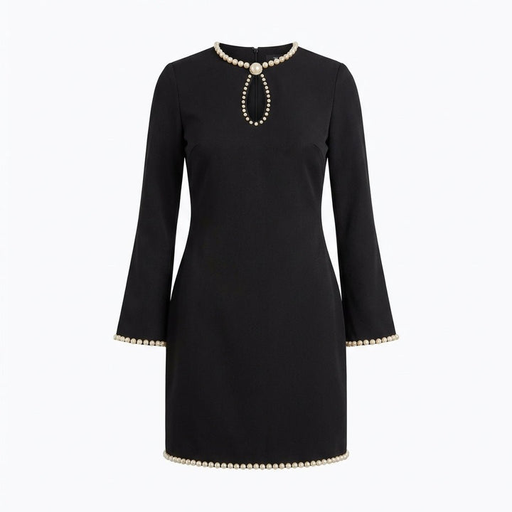 Perlina™ – Pearl Embellished Keyhole Midi Dress