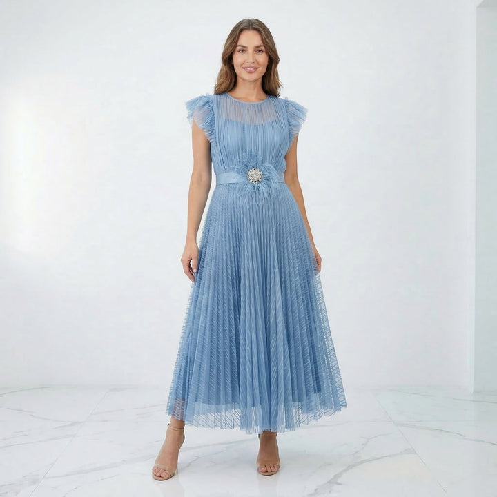 Floressa™ Elegant Flutter Sleeve Midi Dress