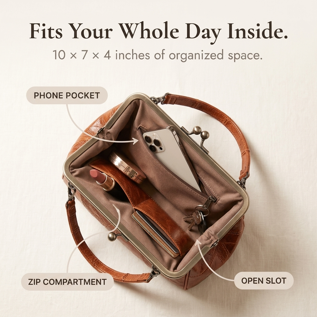 Bellora™ – Vintage Kiss Lock Handbag
