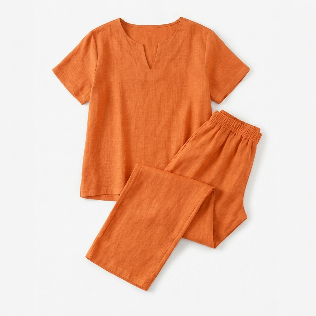 Lunessa™ – Breezy V Neck Top and Pants Set