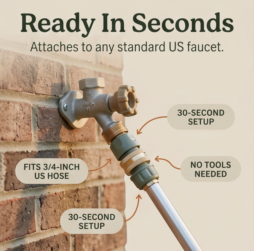 MossBlast™ – High-Pressure Garden Hose Nozzle for Moss and Grime