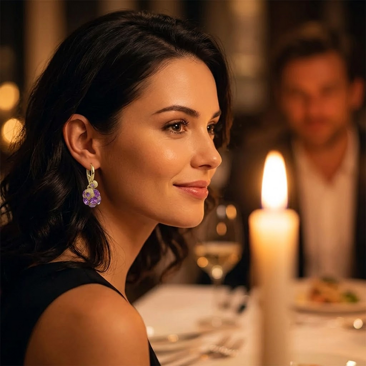 Violetta™ Romantic Amethyst Crystal Earrings for Her