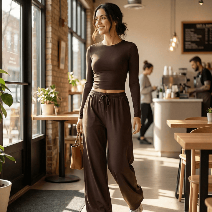 Velaire™ – Soft Crop Top and Wide Leg Pants Set