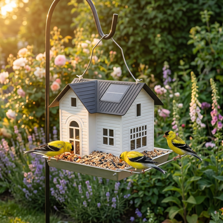 Lumora™ - Solar Bird House Feeder with Auto Glow Windows