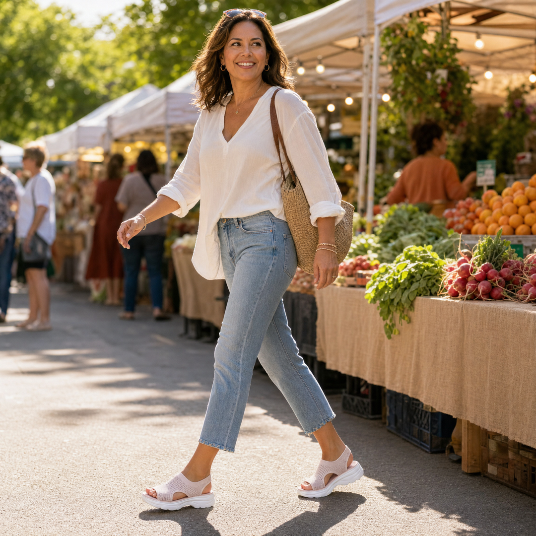 Caluna™ – Cushioned Slip-On Platform Sandals