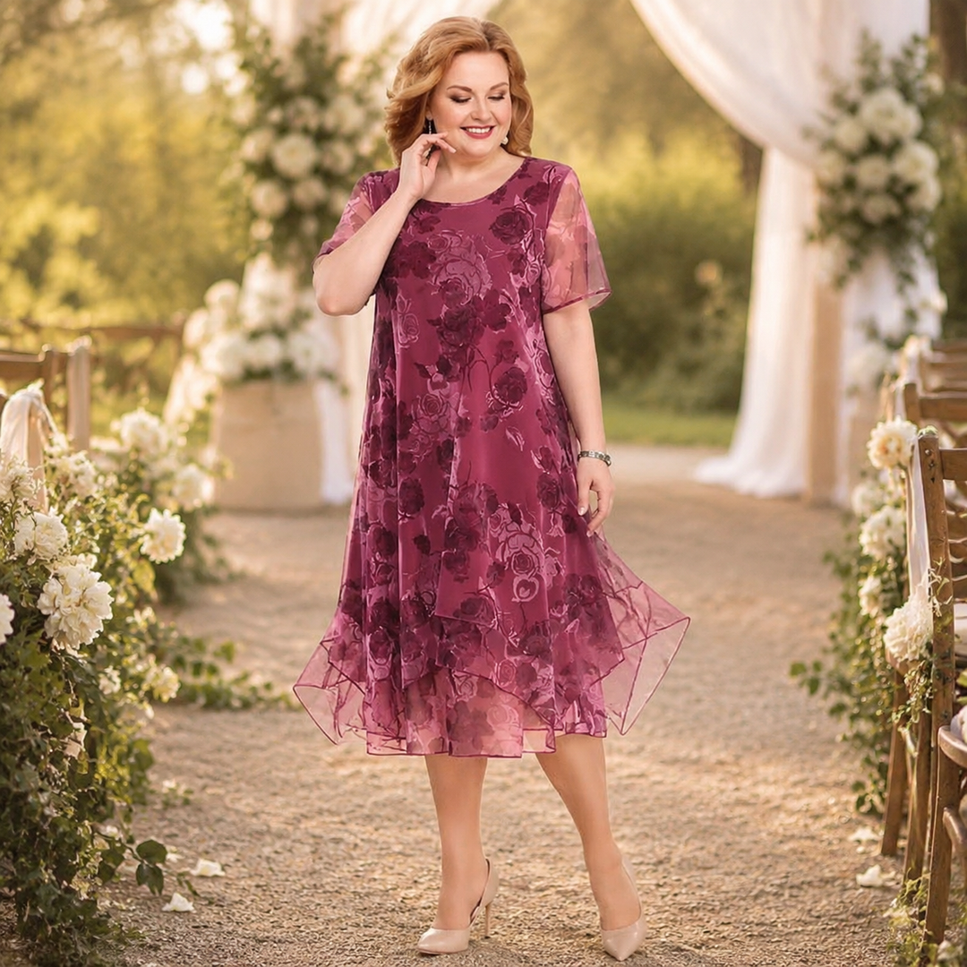 Florenza™ – Layered Chiffon Floral Dress