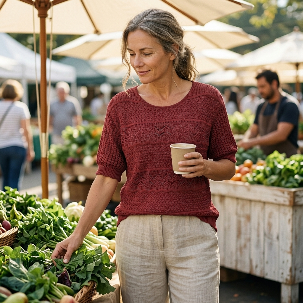 Wovelle™ – Textured Knit Top for Warm Days