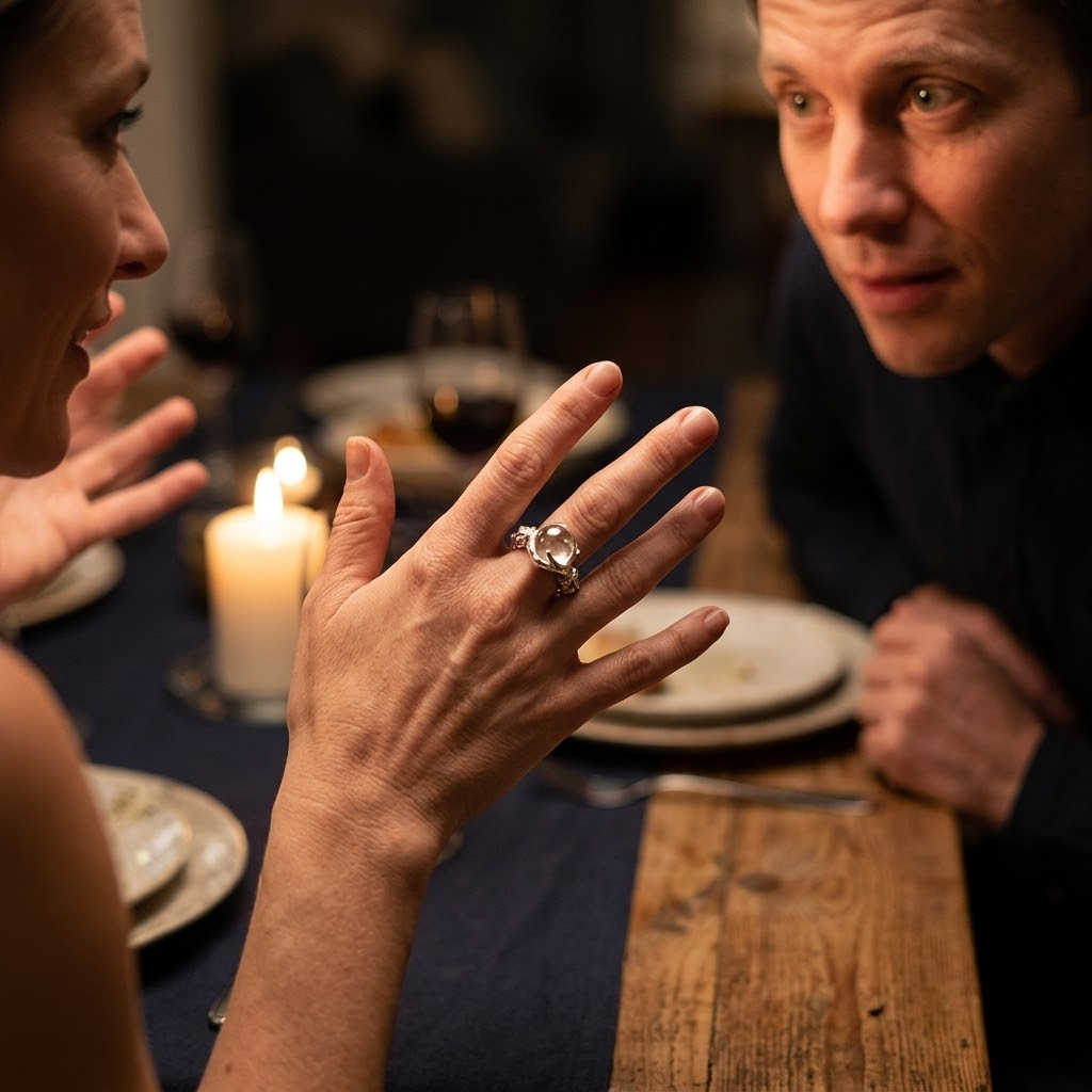 Orbivra™ — Gothic Crystal Ball Statement Ring