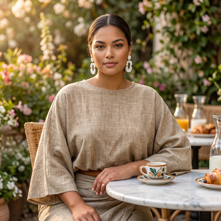 Lunavia™ Kimono Sleeve Two-Piece Set for Effortless Elegance