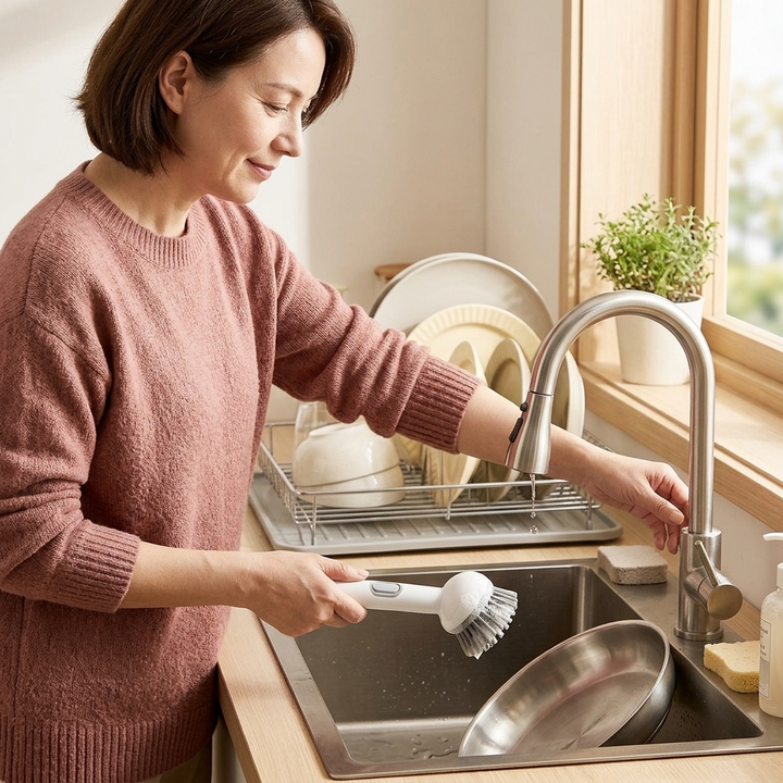 Sudspin™ – No Leak Dish Brush with Built In Soap Dispenser
